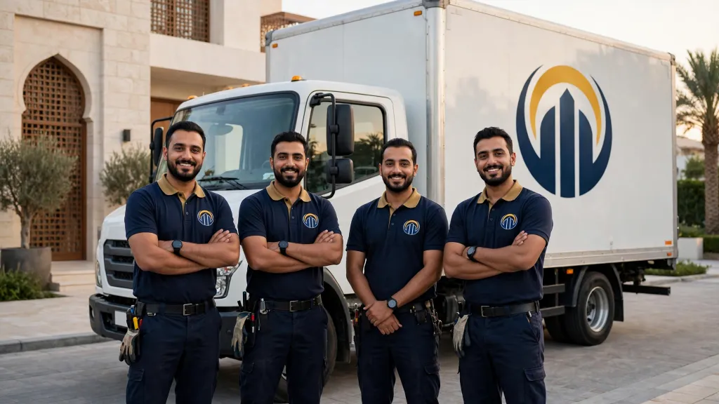 فريق عمل شركة نقل عفش شمال الرياض أثناء فك وتغليف الأثاث
